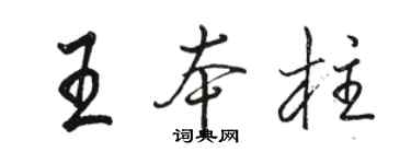 駱恆光王本柱行書個性簽名怎么寫