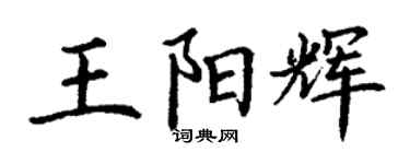 丁謙王陽輝楷書個性簽名怎么寫