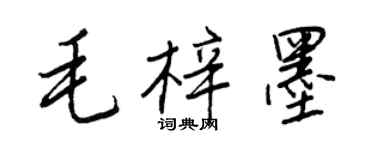 王正良毛梓墨行書個性簽名怎么寫