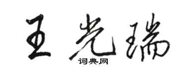 駱恆光王光瑞行書個性簽名怎么寫