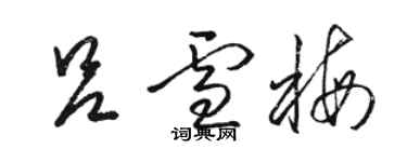 駱恆光呂雪梅草書個性簽名怎么寫