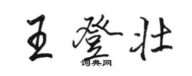 駱恆光王登壯行書個性簽名怎么寫