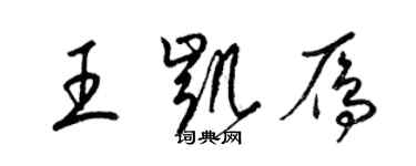 梁錦英王凱雁草書個性簽名怎么寫