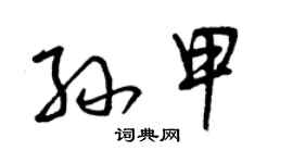 曾慶福孫甲草書個性簽名怎么寫