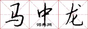 馬中龍怎么寫好看