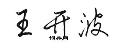 駱恆光王開波行書個性簽名怎么寫