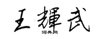 王正良王輝武行書個性簽名怎么寫