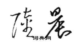 駱恆光陸晨草書個性簽名怎么寫