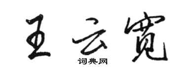 駱恆光王雲寬行書個性簽名怎么寫