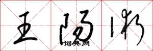 梁錦英王陽術草書怎么寫
