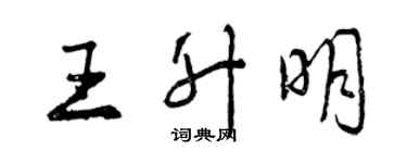 曾慶福王升明行書個性簽名怎么寫