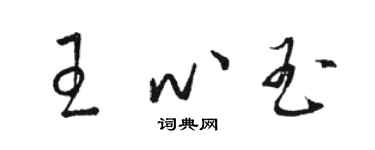 駱恆光王心玉草書個性簽名怎么寫