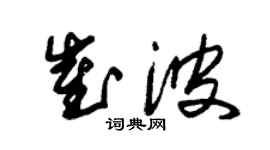 朱錫榮崔波草書個性簽名怎么寫