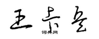曾慶福王卡兵草書個性簽名怎么寫