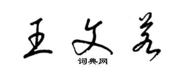 梁錦英王文若草書個性簽名怎么寫