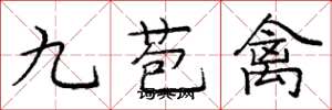 龐中華九苞禽楷書怎么寫