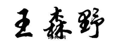 胡問遂王森野行書個性簽名怎么寫