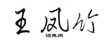 駱恆光王鳳竹行書個性簽名怎么寫