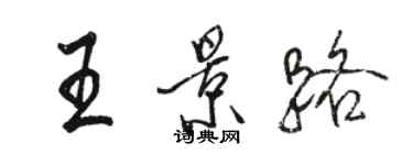 駱恆光王景路行書個性簽名怎么寫