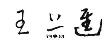 駱恆光王上進草書個性簽名怎么寫