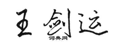 駱恆光王劍運行書個性簽名怎么寫
