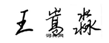 王正良王嵩淼行書個性簽名怎么寫
