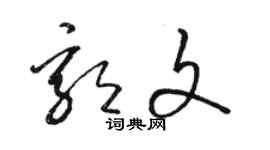 駱恆光郭文草書個性簽名怎么寫