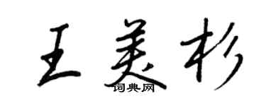 王正良王美杉行書個性簽名怎么寫