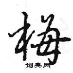 王旻寫的硬筆行書梅