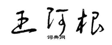 曾慶福王阿根草書個性簽名怎么寫