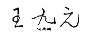 駱恆光王九元草書個性簽名怎么寫
