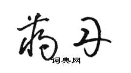 駱恆光蔣丹草書個性簽名怎么寫
