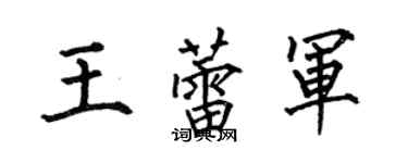 何伯昌王蕾軍楷書個性簽名怎么寫