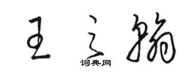 駱恆光王之翰草書個性簽名怎么寫