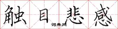 田英章觸目悲感楷書怎么寫