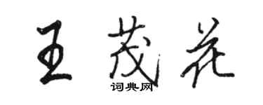 駱恆光王茂花行書個性簽名怎么寫