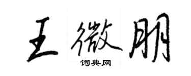 王正良王微朋行書個性簽名怎么寫
