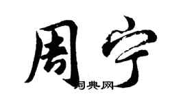 胡問遂周寧行書個性簽名怎么寫