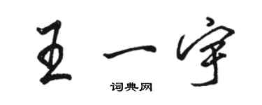 駱恆光王一宇行書個性簽名怎么寫