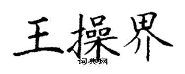 丁謙王操界楷書個性簽名怎么寫