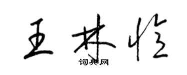 梁錦英王林憶草書個性簽名怎么寫