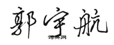 駱恆光郭宇航行書個性簽名怎么寫