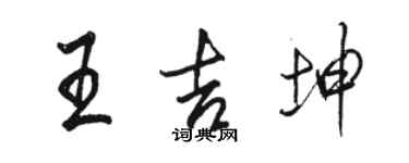 駱恆光王吉坤行書個性簽名怎么寫