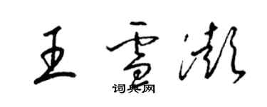 梁錦英王雪澎草書個性簽名怎么寫