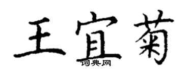 丁謙王宜菊楷書個性簽名怎么寫