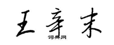 王正良王辛末行書個性簽名怎么寫