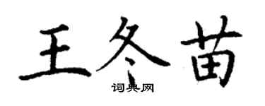 丁謙王冬苗楷書個性簽名怎么寫