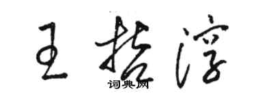 駱恆光王哲淳草書個性簽名怎么寫