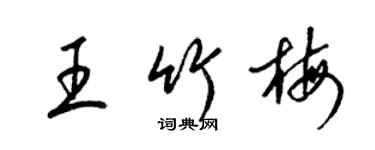 梁錦英王竹梅草書個性簽名怎么寫
