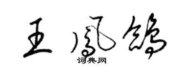 梁錦英王鳳鴿草書個性簽名怎么寫